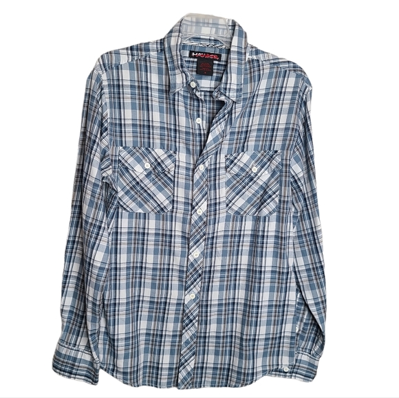 Tony Hawk Other - Tony Hawk Blue and White Plaid Button Up Long Sleeve Shirt Casual